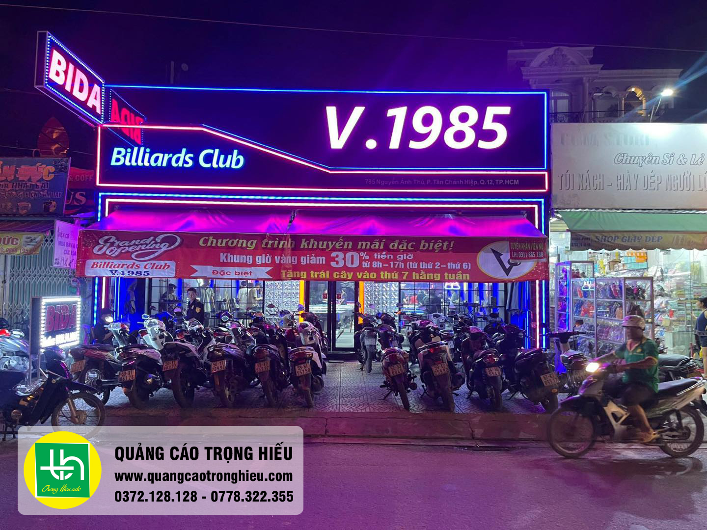 bảng hiệu quang cáo Billiards V.1985