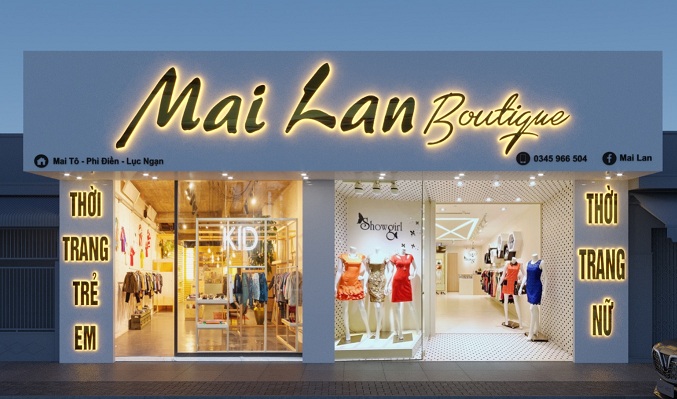 Bảng hiệu shop thời trang Mai Lan