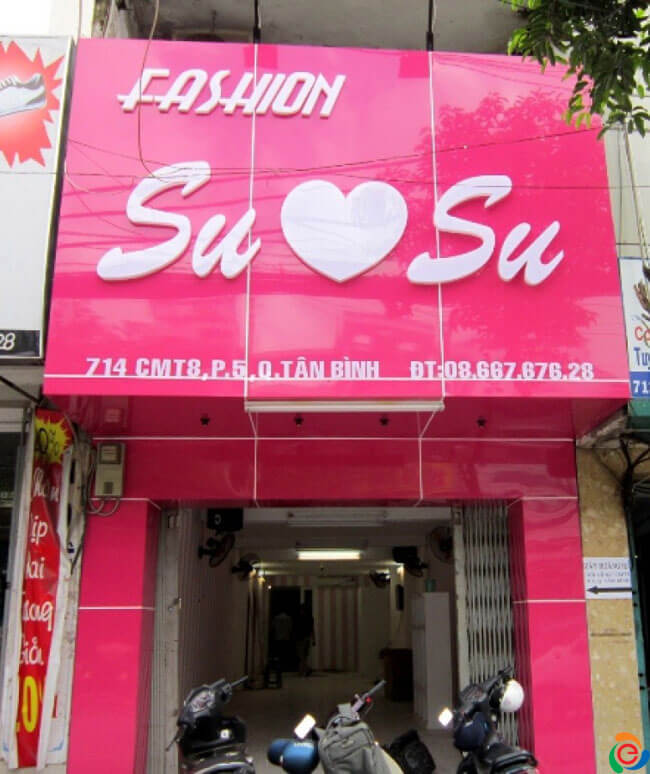 Bảng hiệu quảng cáo shop thời trang su su
