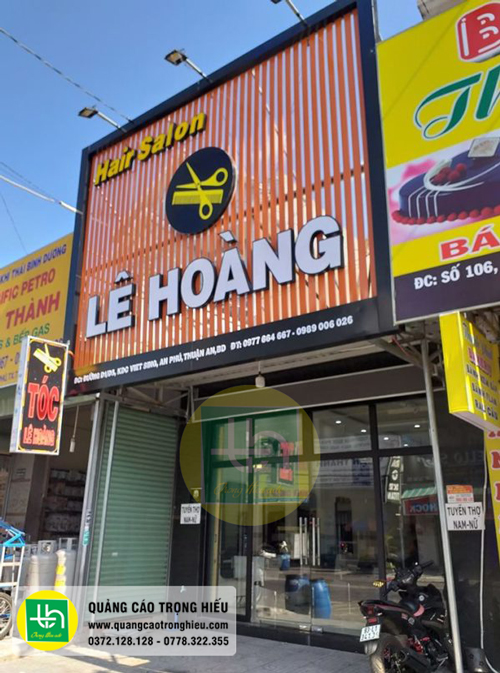 Mẫu bảng hiệu thanh lam nhôm Hair Salon