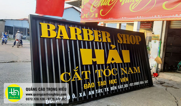 Bảng tôn sóng barber shop