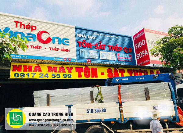 Làm bảng hiệu tôn sóng - Quảng cáo Trọng Hiếu
