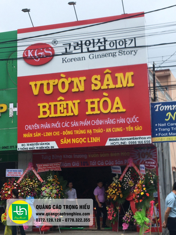 Thi công bảng hiệu chữ nổi ngoài trời