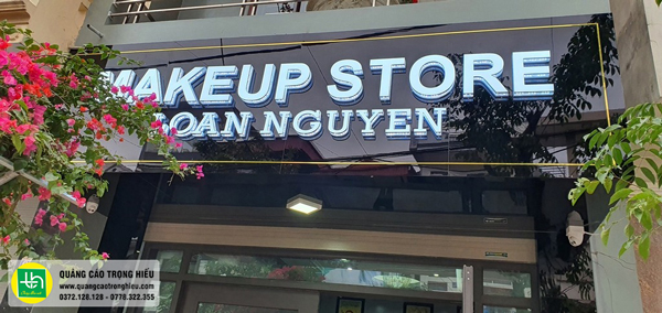 Bảng hiệu alu gương kết hợp chữ nổi