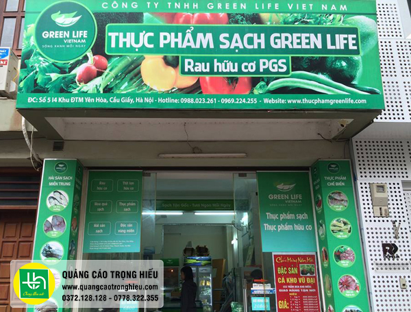 Bảng hiệu bạt hiflex cửa hàng thực phẩm sạch