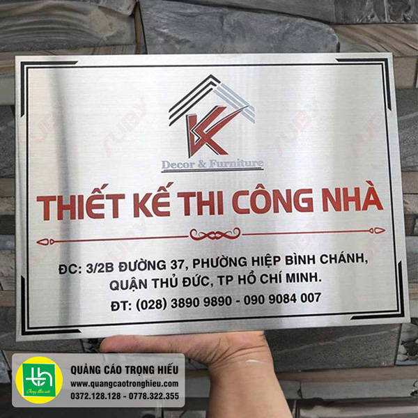 Mẫu biển tên công ty inox sang trọng