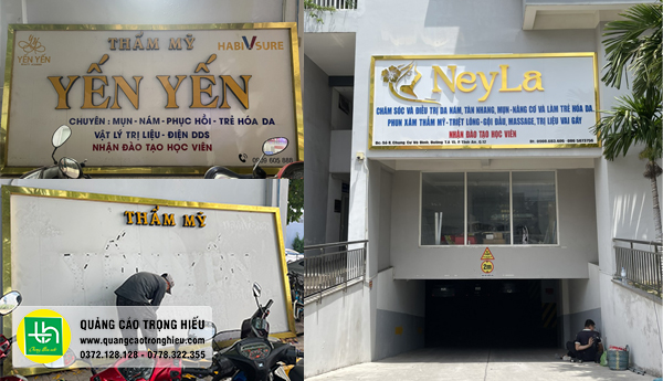 Cải tạo bảng hiệu thẩm mỹ Yến Yến thành Spa Neyla