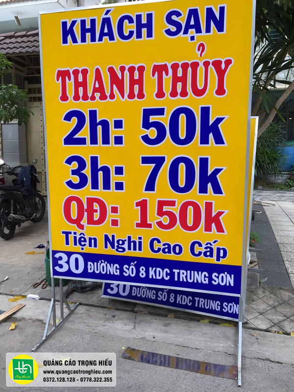 Bảng hiệu bạt 2 mặt cho khách sạn