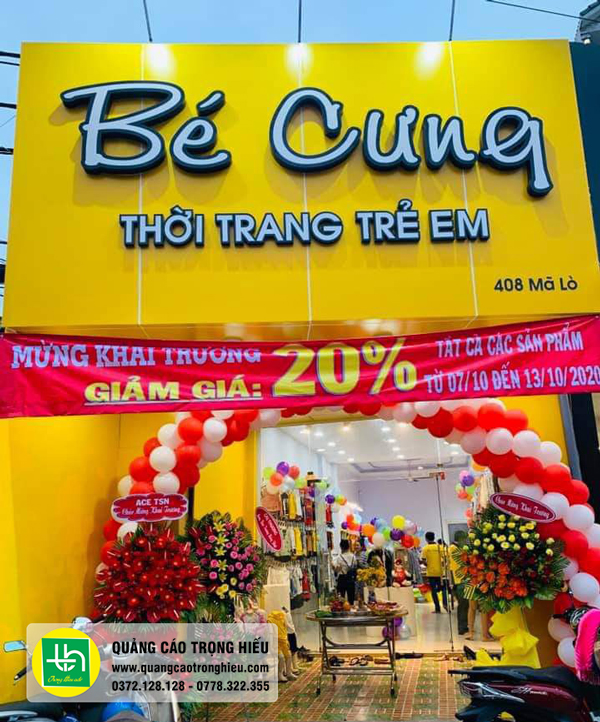 Bảng hiệu đẹp shop thời trang trẻ em