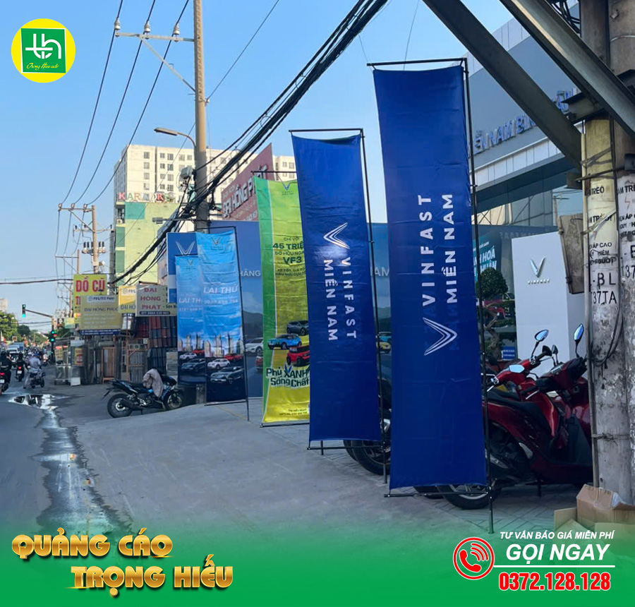 Cờ phướn tạo hiệu ứng thị giác mạnh, thu hút sự chú ý