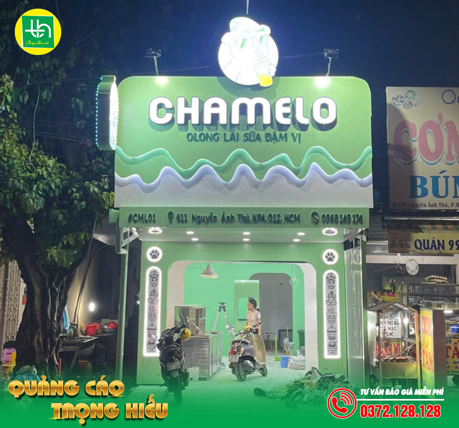 Bảng hiệu alu chứ nổi hắt đèn